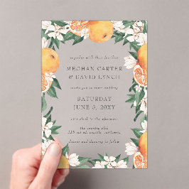Orange Blossoms Citrus Botanical Wedding  アクリル招待状