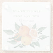 Orange Blossoms Citrus Botanical Wedding  ガラスコースター (裏面)