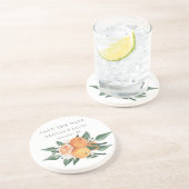 Orange Blossoms Citrus Botanical Wedding コースター (側面)
