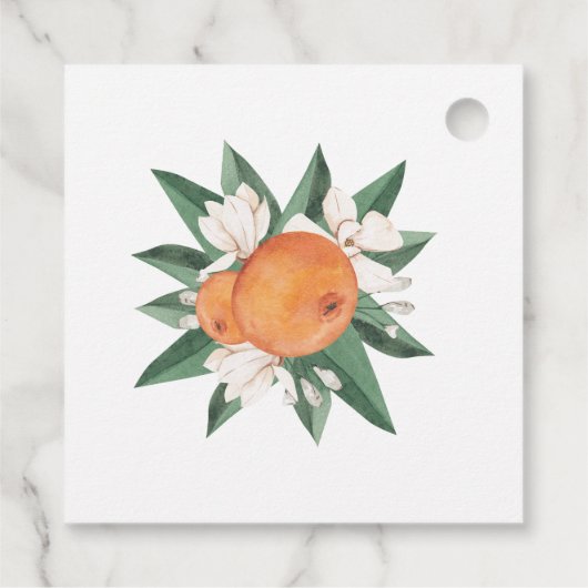 Orange Blossoms Citrus Botanical Wedding フェイバータグ (裏面)