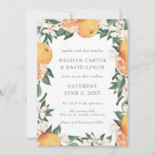 Orange Blossoms Citrus Botanical Wedding  招待状 (正面)