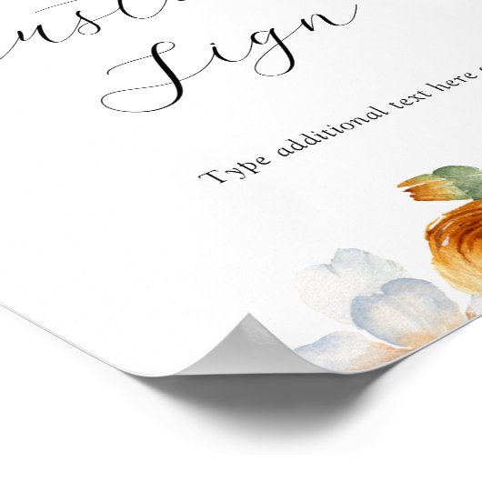 Orange Blossoms Custom Text Sign ポスター (角)