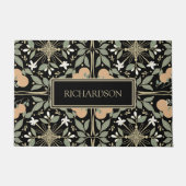 Orange Blossoms Family Name Black ドアマット (正面)
