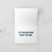 Orange & Blueパーソナライズされたライセンスプレート誕生日 カード (内部)