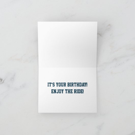 Orange & Blueパーソナライズされたライセンスプレート誕生日 カード (内部)