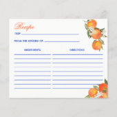 Orange blue azulejo talavera tiles recipe card (正面)