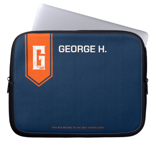 Orange Blue Laptop Case for Man ラップトップスリーブ (正面)