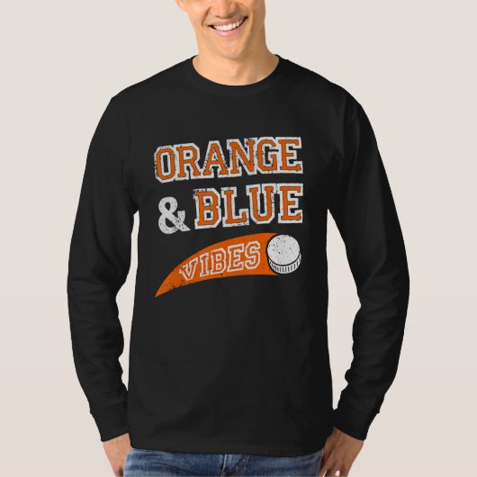 Orange & Blue Vibes Hockey Team Fan Tシャツ (正面)