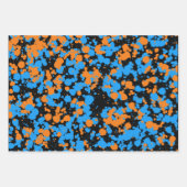 Orange Blue Wolf Splattered Paint  ラッピングペーパーシート (正面)