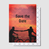 orange boho日付を保存QRウェブサイト名を追加phot ベラム紙招待状 (オフセット (招待状))