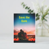 orange boho日付を保存QRウェブサイト名を追加phot ポストカード (スタンド正面)