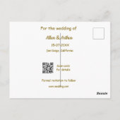 orange boho日付を保存QRウェブサイト名を追加phot ポストカード (裏面)