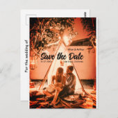 orange boho日付を保存QRウェブサイト名を追加phot ポストカード (正面/裏面)