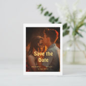 orange boho日付を保存QRウェブサイト名を追加phot ポストカード (スタンド正面)