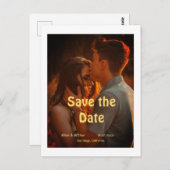 orange boho日付を保存QRウェブサイト名を追加phot ポストカード (正面/裏面)