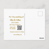 orange boho日付を保存QRウェブサイト名を追加phot ポストカード (裏面)