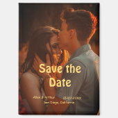 orange boho日付を保存QRウェブサイト名を追加phot マグネット (正面)