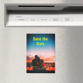 orange boho日付を保存QRウェブサイト名を追加phot マグネット (インサイチュ (食洗機))