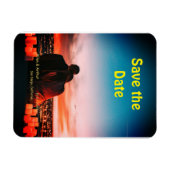 orange boho日付を保存QRウェブサイト名を追加phot マグネット (横)