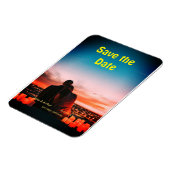 orange boho日付を保存QRウェブサイト名を追加phot マグネット (左側)