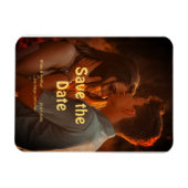 orange boho日付を保存QRウェブサイト名を追加phot マグネット (横)