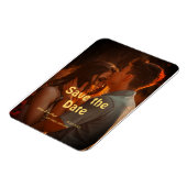 orange boho日付を保存QRウェブサイト名を追加phot マグネット (左側)