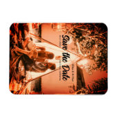 orange boho日付を保存QRウェブサイト名を追加phot マグネット (横)