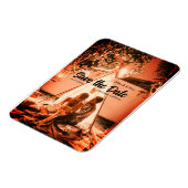 orange boho日付を保存QRウェブサイト名を追加phot マグネット (左側)