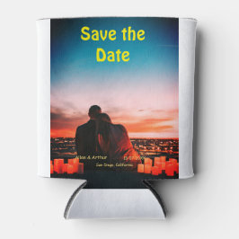 orange boho日付を保存QRウェブサイト名を追加phot 缶クーラー