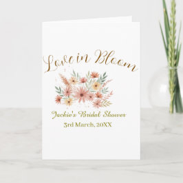 Orange boho love in Bloom bridal shower name retro カード
