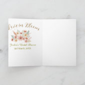 Orange boho love in Bloom bridal shower name retro カード (内部)