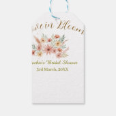 Orange boho love in Bloom bridal shower name retro ギフトタグ (裏面)
