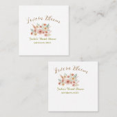 Orange boho love in Bloom bridal shower name retro スクエア名刺 (正面/裏面)