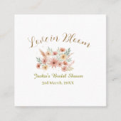 Orange boho love in Bloom bridal shower name retro スクエア名刺 (正面)