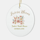 Orange boho love in Bloom bridal shower name retro セラミックオーナメント (左)