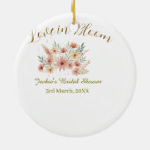 Orange boho love in Bloom bridal shower name retro セラミックオーナメント (裏面)
