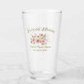 Orange boho love in Bloom bridal shower name retro タンブラーグラス (裏面)