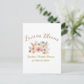Orange boho love in Bloom bridal shower name retro ポストカード (スタンド正面)