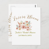 Orange boho love in Bloom bridal shower name retro ポストカード (正面/裏面)