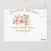 Orange boho love in Bloom bridal shower name retro ポストカード (裏面)