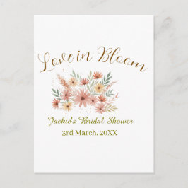 Orange boho love in Bloom bridal shower name retro ポストカード