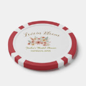 Orange boho love in Bloom bridal shower name retro ポーカーチップ (シングル)