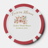 Orange boho love in Bloom bridal shower name retro ポーカーチップ (裏面)