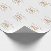 Orange boho love in Bloom bridal shower name retro ラッピングペーパー (角)