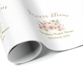 Orange boho love in Bloom bridal shower name retro ラッピングペーパー (ロールコーナー)