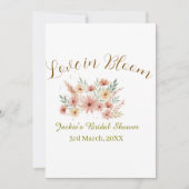 Orange boho love in Bloom bridal shower name retro 招待状 (正面)