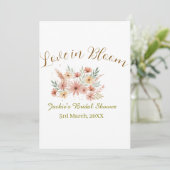 Orange boho love in Bloom bridal shower name retro 招待状 (スタンド正面)