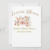 Orange boho love in Bloom bridal shower name retro 招待状 (裏面)