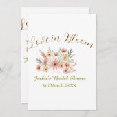 Orange boho love in Bloom bridal shower name retro 招待状 (正面/裏面)