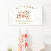 Orange boho love in Bloom bridal shower name retro 横断幕 (インサイチュ)